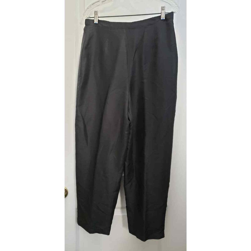 Coldwater Creek Womens Dress Career Pants Black Zip 100% Silk Formal 12 31 x 27